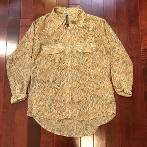W118 Walter Baker Snake Print Button Down Blouse